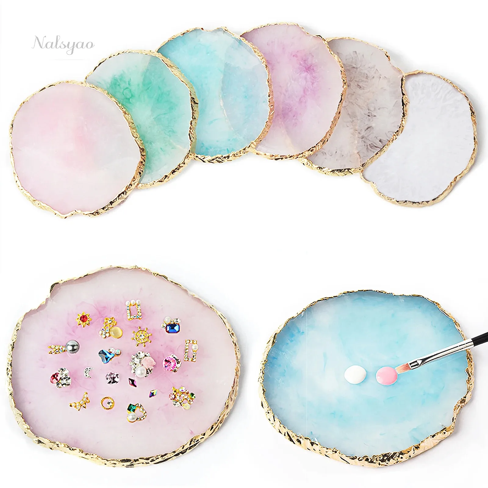 Resin Art Stone - Manicure Tool 1PC Round Resin Agate