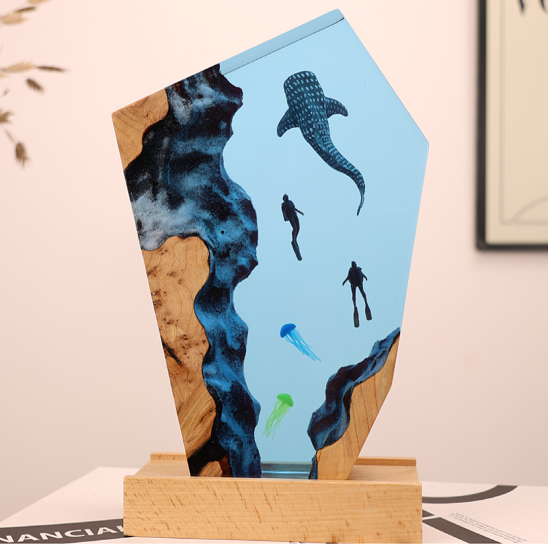 Resin Cave Whale Diver Desktop - Resin Art For Wedding Gift review and price