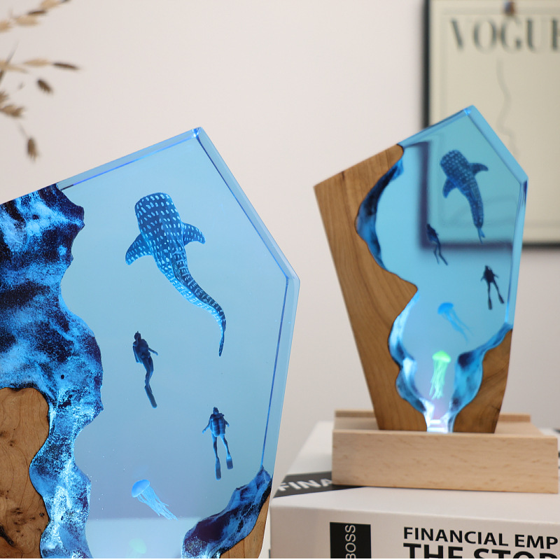 Resin Cave Whale Diver Desktop - Resin Art For Wedding Gift review and price
