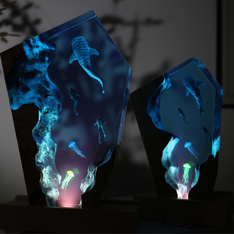 Resin Cave Whale Diver Desktop - Resin Art For Wedding Gift review and price