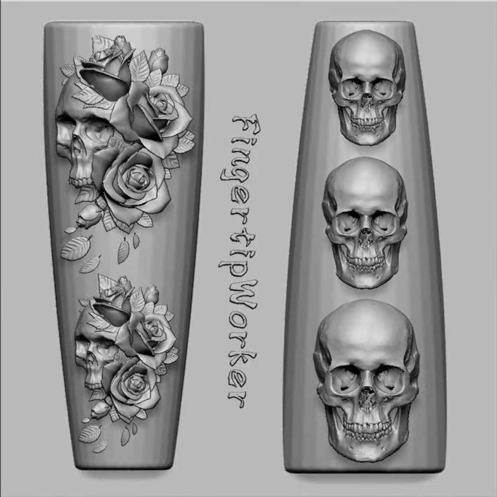 2Pcs Set Dark Rose Skull Silic - Resin Art Template review and price
