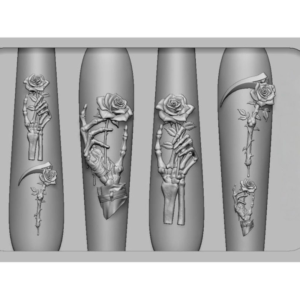 2Pcs Set Dark Rose Skull Silic - Resin Art Template review and price