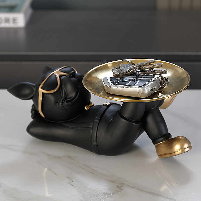 Cool French Bulldog Figurine W - Resin Art Tray review and price