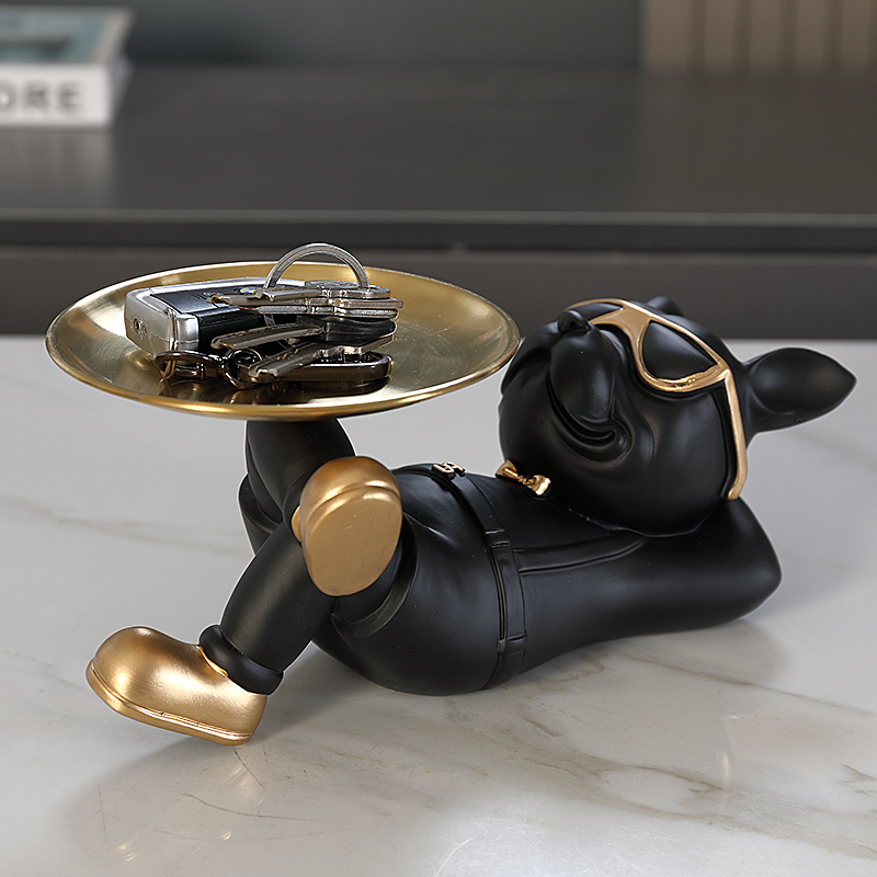 Cool French Bulldog Figurine W - Resin Art Tray review and price