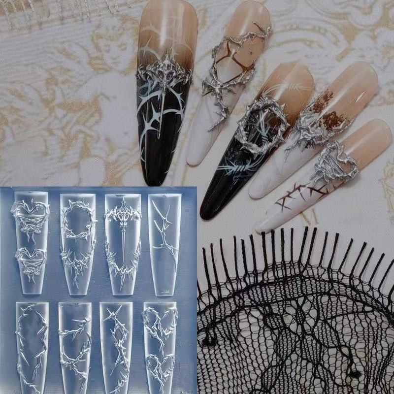 3D thorns Nail Design Silicone - Resin Art Template review and price
