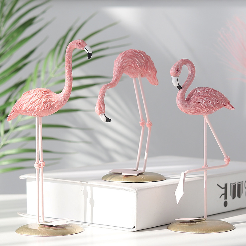 3PCS Pink Flamingo Figurines T - Resin Art For Wedding Gift review and price