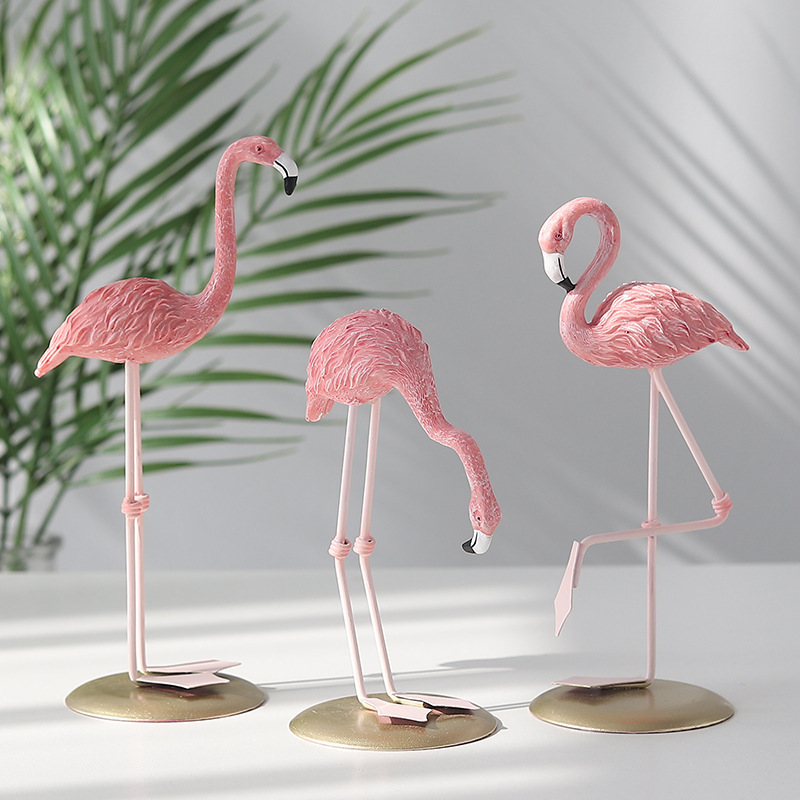 3PCS Pink Flamingo Figurines T - Resin Art For Wedding Gift review and price