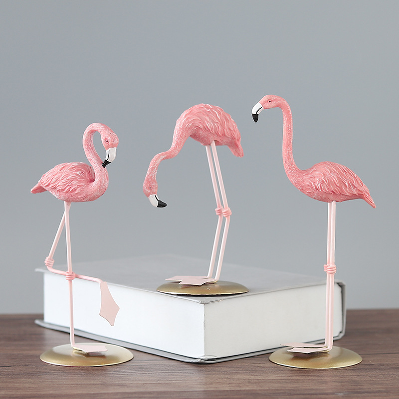 3PCS Pink Flamingo Figurines T - Resin Art For Wedding Gift review and price