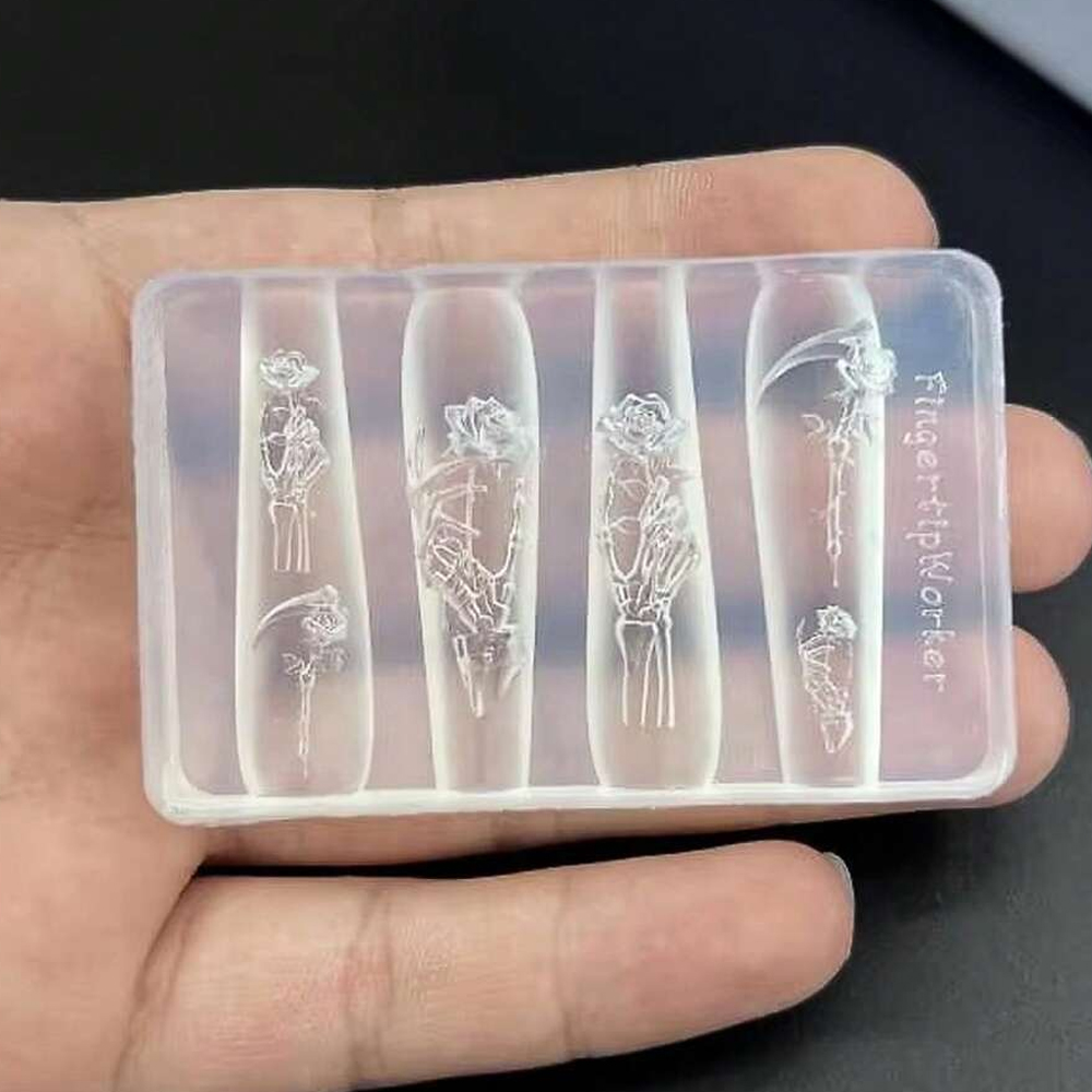 2pcs/set Dark Rose Skull Silic - Resin Art Template review and price