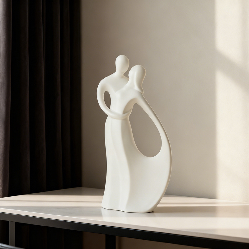 Nordic Ceramic Couple Hugging  - Resin Art For Wedding Gift review and price