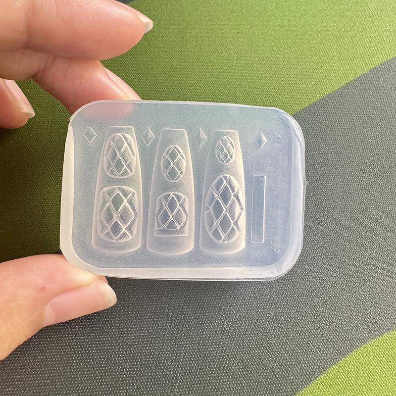 New Silicone Nails Mold Plaid  - Resin Art Template review and price