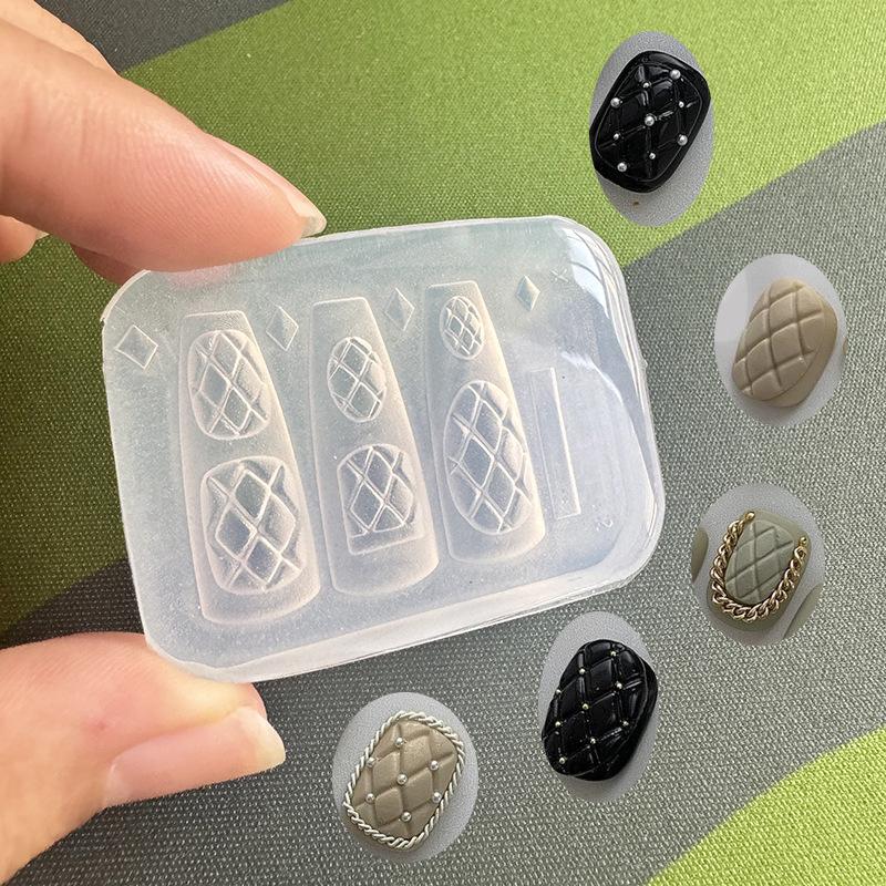 New Silicone Nails Mold Plaid  - Resin Art Template review and price